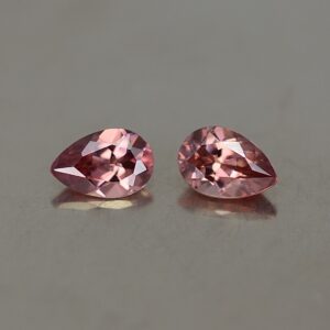 RoseZircon pearshape pair 5.9x4.0mm 1.11cts zn2496