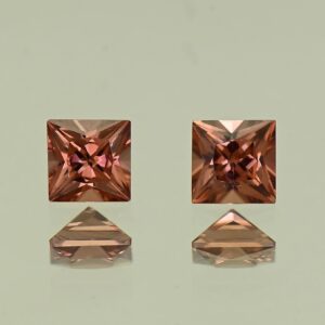 RoseZircon princess pair 4.5mm 1.38cts H zn7872