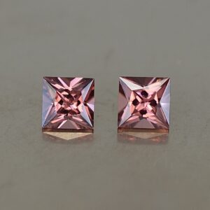 RoseZircon princess pair 4.5mm 1.39cts zn2492