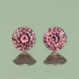 RoseZircon round pair 1.05cts 4.5mm H zn6956
