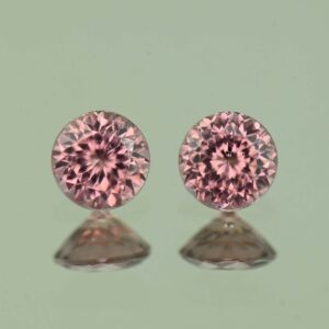 RoseZircon round pair 1.06cts 4.5mm H zn6957