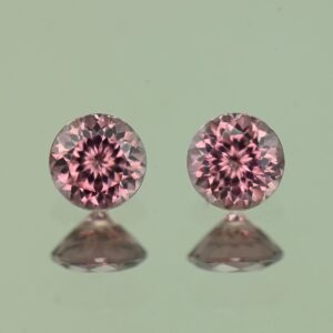 RoseZircon round pair 1.08cts 4.5mm H zn6959