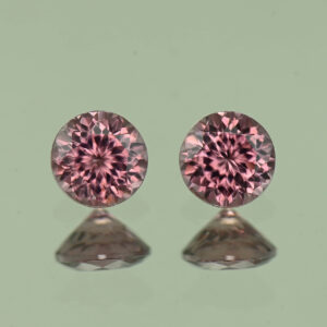 RoseZircon round pair 1.11cts 4.5mm H zn6960