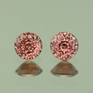 RoseZircon round pair 1.45cts 5.0mm H zn6961