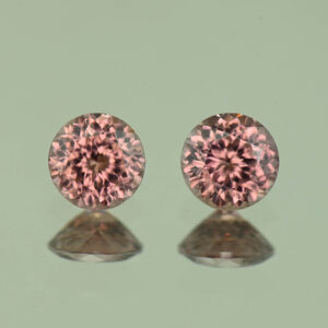 RoseZircon round pair 1.87cts 5.5mm H zn6962