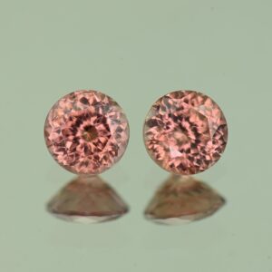 RoseZircon round pair 1.92cts 5.5mm H zn6963
