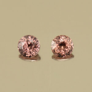 RoseZircon round pair 4.0mm 0.72cts H zn4527 SOLD