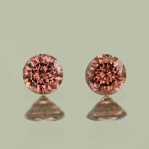 RoseZircon round pair 4.5mm 1.06cts H zn7663