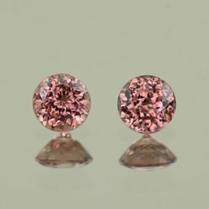 RoseZircon round pair 4.5mm 1.06cts H zn7664