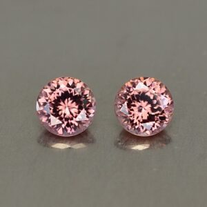 RoseZircon round pair 4.5mm 1.07cts zn2108 SOLD