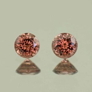 RoseZircon round pair 4.5mm 1.13cts H zn7671