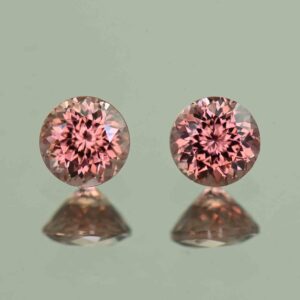 RoseZircon round pair 4.5mm 1.23cts H zn4059 SOLD
