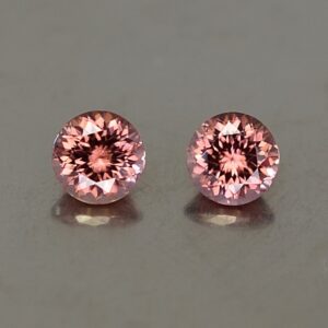 RoseZircon round pair 4.5mm 1.23cts zn2460 SOLD