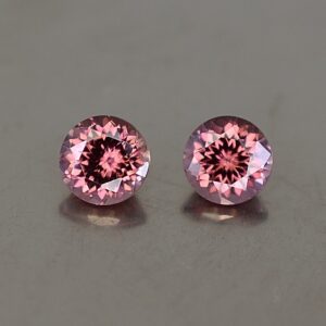 RoseZircon round pair 4.5mm 1.25cts zn2472 SOLD