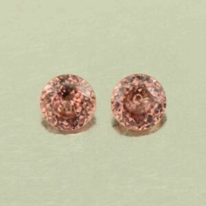 RoseZircon round pair 5.0mm 1.27cts H zn5999
