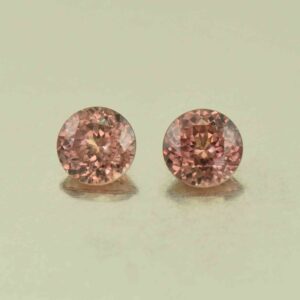 RoseZircon round pair 5.0mm 1.39cts H zn6003