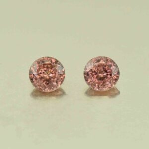 RoseZircon round pair 5.0mm 1.44cts H zn6011 SOLD