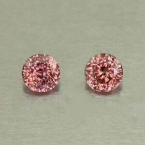 RoseZircon round pair 5.0mm 1.46cts H zn8231
