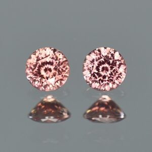 RoseZircon round pair 5.0mm 1.50cts H zn3224