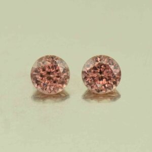 RoseZircon round pair 5.0mm 1.50cts H zn6021