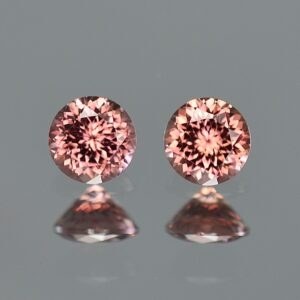 RoseZircon round pair 5.0mm 1.52cts H zn3225 SOLD