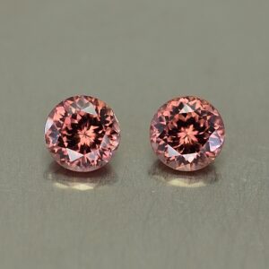 RoseZircon round pair 5.0mm 1.57cts zn2469