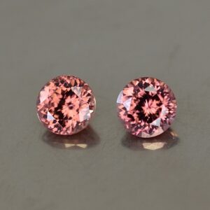 RoseZircon round pair 5.0mm 1.60cts zn2491 SOLD