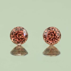 RoseZircon round pair 5.0mm 1.66cts H zn4667