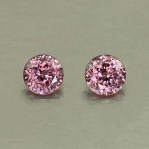 RoseZircon round pair 5.4mm 1.70cts H zn8232