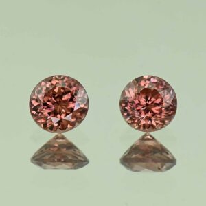 RoseZircon round pair 5.4mm 1.96cts H zn4668