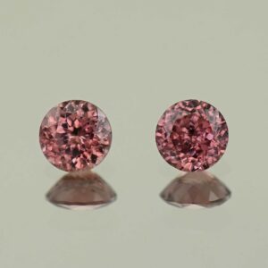 RoseZircon round pair 5.5mm 1.82cts H zn4878