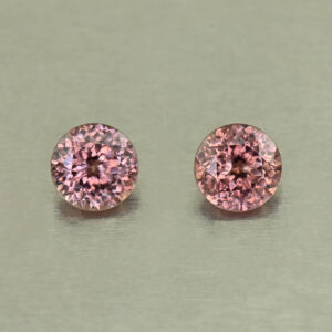 RoseZircon round pair 5.5mm 1.85cts H zn8233