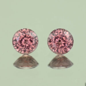 RoseZircon round pair 5.5mm 1.86cts H zn6143 SOLD