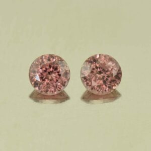 RoseZircon round pair 5.5mm 1.86cts H zn6145 SOLD