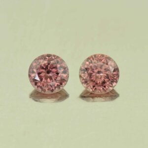RoseZircon round pair 5.5mm 1.88cts H zn6149