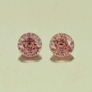 RoseZircon round pair 5.5mm 1.88cts H zn6151