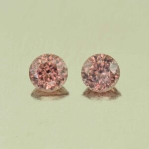 RoseZircon round pair 5.5mm 1.90cts H zn6156