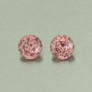 RoseZircon round pair 5.5mm 1.91cts H zn4644 SOLD