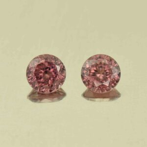 RoseZircon round pair 5.5mm 1.92cts H zn5541