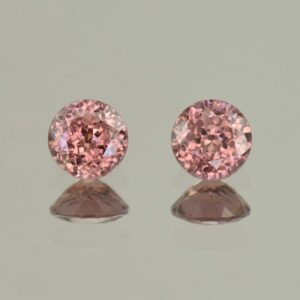 RoseZircon round pair 5.5mm 1.93cts H zn5744