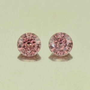 RoseZircon round pair 5.5mm 1.93cts H zn6160