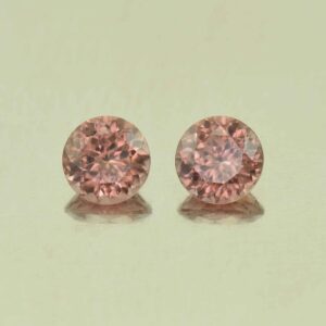 RoseZircon round pair 5.5mm 1.93cts H zn6162