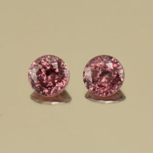 RoseZircon round pair 5.5mm 1.94cts H zn4528 SOLD