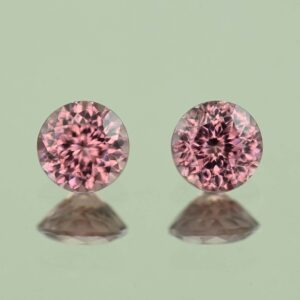RoseZircon round pair 5.5mm 1.96cts H zn6163 SOLD