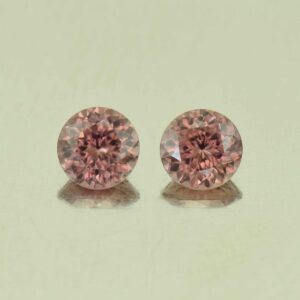 RoseZircon round pair 5.5mm 1.97cts H zn6165