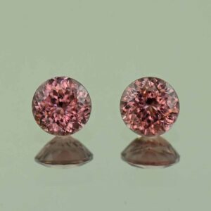 RoseZircon round pair 5.5mm 1.98cts H zn4648 SOLD