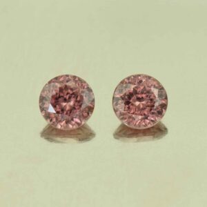 RoseZircon round pair 5.5mm 1.98cts H zn6166