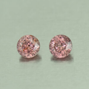 RoseZircon round pair 5.5mm 1.99cts H zn4884 SOLD