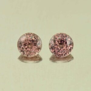 RoseZircon round pair 5.5mm 1.99cts H zn5548