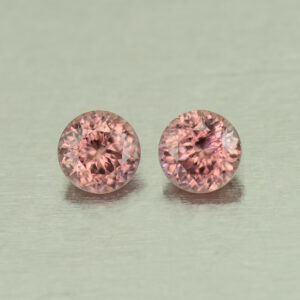 RoseZircon round pair 5.5mm 2.00cts H zn4652 SOLD